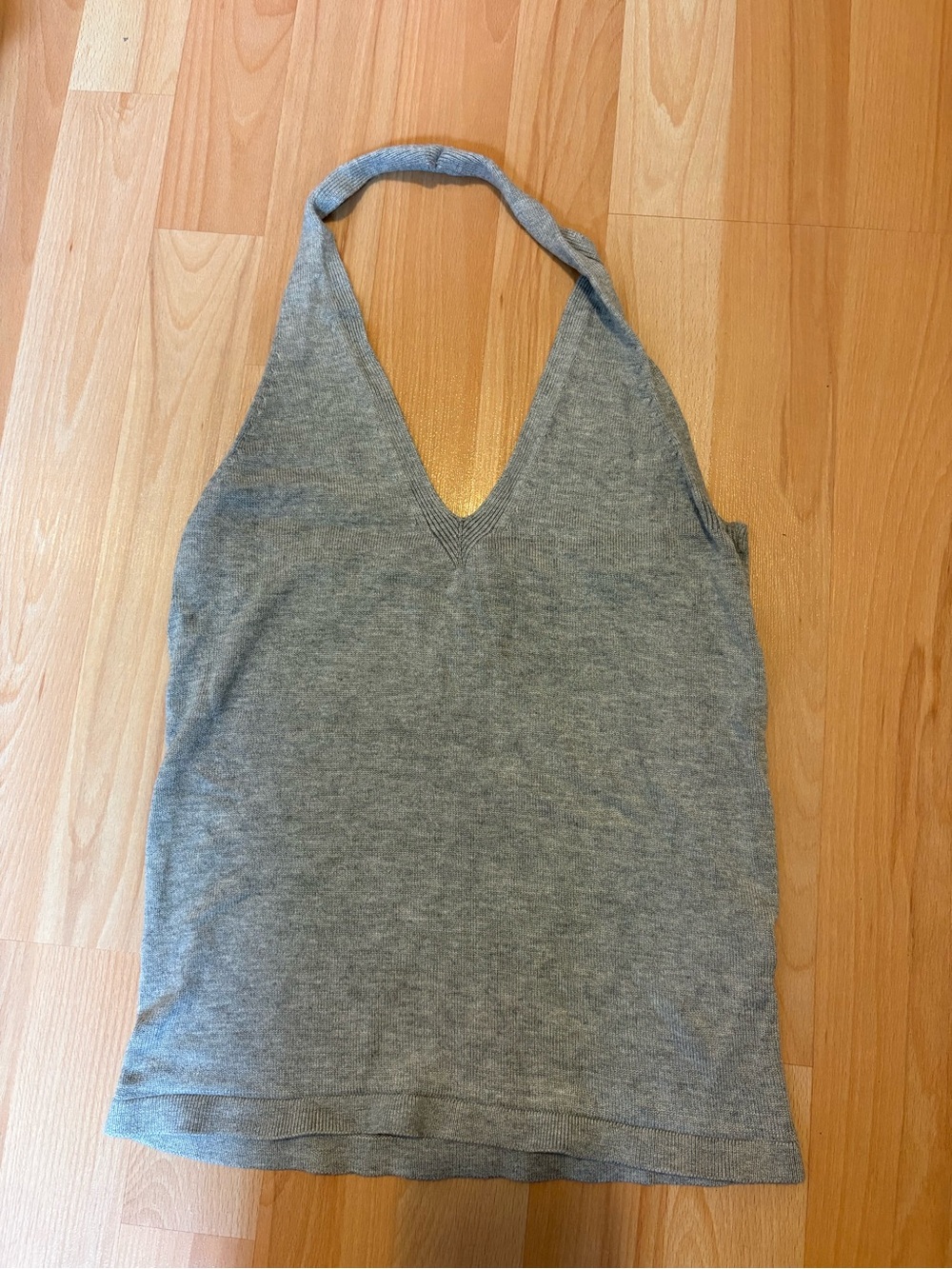 Banana Republic Gray V-Neck Halter Tank